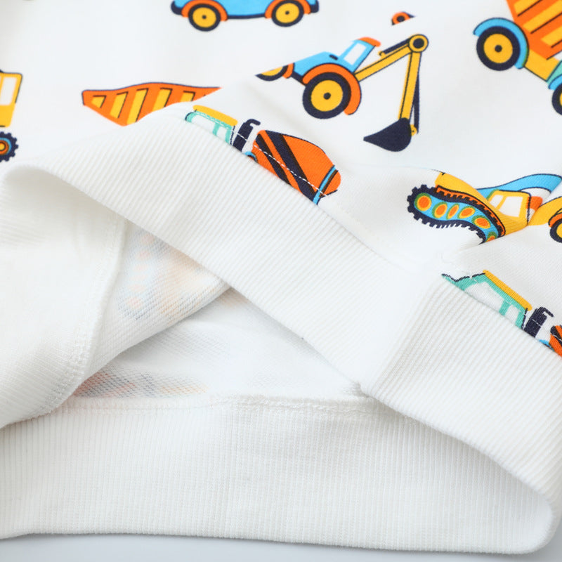 Jungen Sweatshirt mit buntem Baustellenfahrzeug-Design R&B