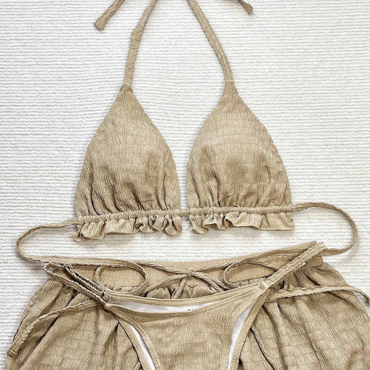 Damen Triangel-Bikini-Set mit lässigen Shorts R&B