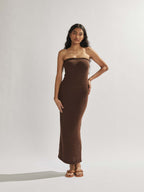 Damen luftiges Maxikleid im minimalistischen Design R&B