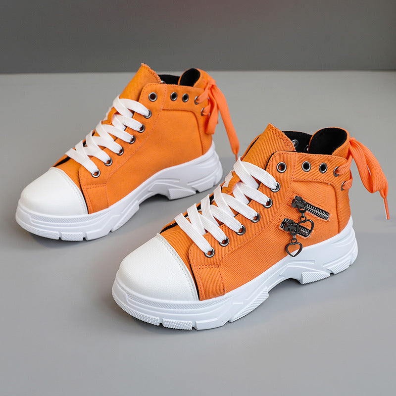 Damen modische High-Top Sneakers mit Reißverschluss und robustem Profil R&B