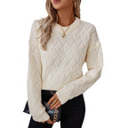 Damen Strickpullover mit modernem Strukturmuster und bequemer Passform