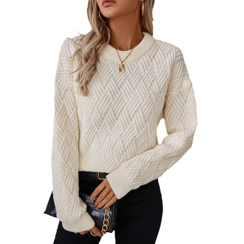 Damen Strickpullover mit modernem Strukturmuster und bequemer Passform