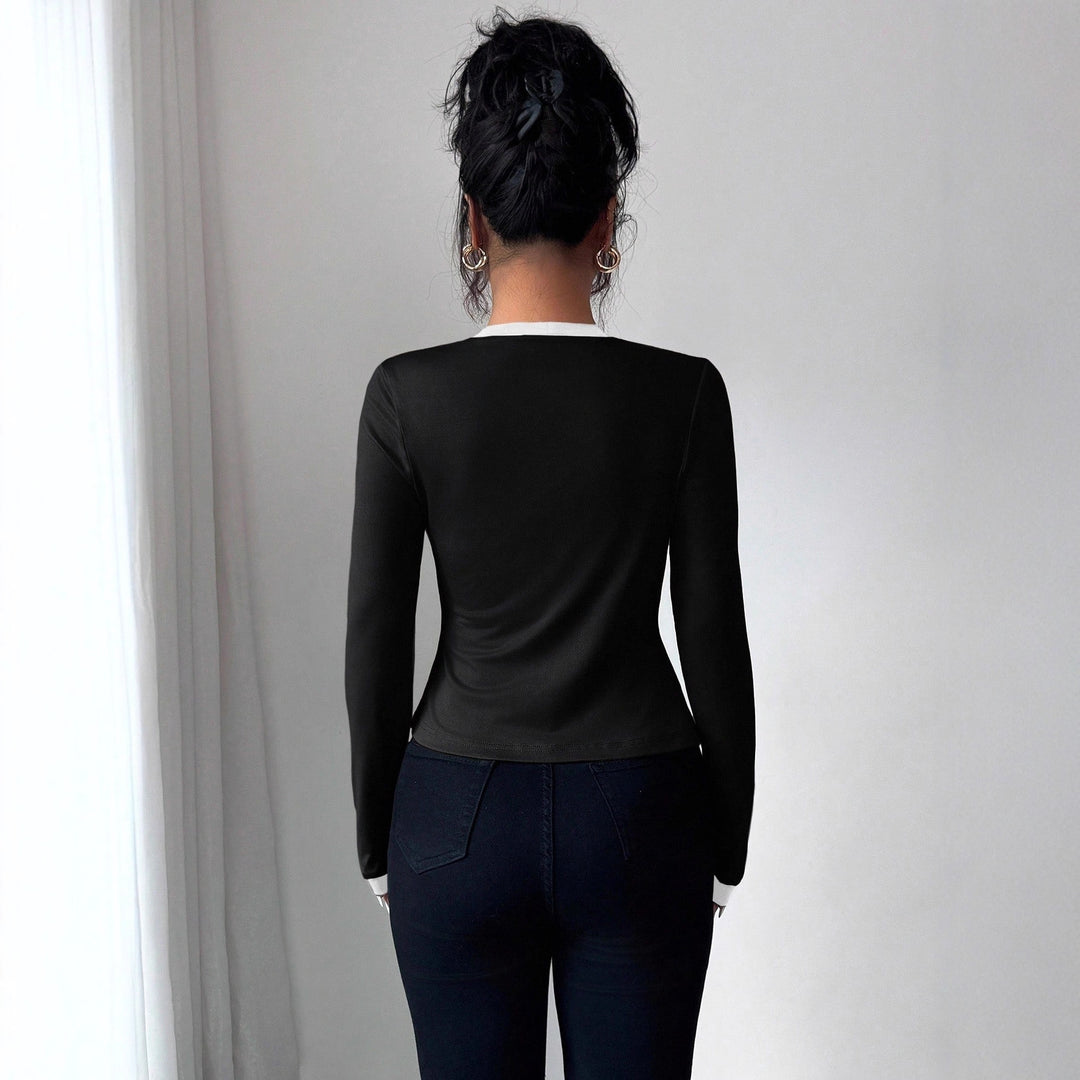 Damen nan tailliertes Jäckchen mit integriertem Bustier-Einsatz und Kontrastbesatz R&B