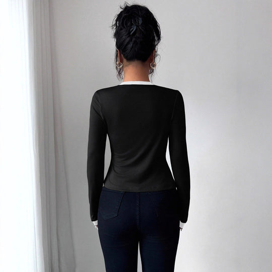 Damen nan tailliertes Jäckchen mit integriertem Bustier-Einsatz und Kontrastbesatz R&B