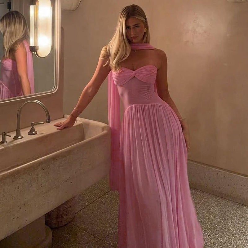 Damen Elegantes Maxikleid mit fließendem Schnitt und raffinierten Trägerdetails R&B