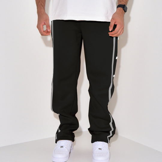 Herren Sportliche Jogginghose mit Druckknopf-Detail und seitlichen Taschen R&B