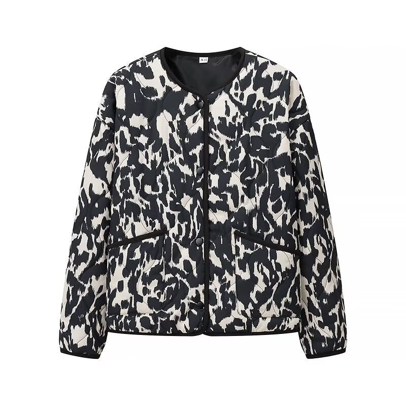 Damen Steppjacke mit modernem Muster und praktischen Taschen R&B