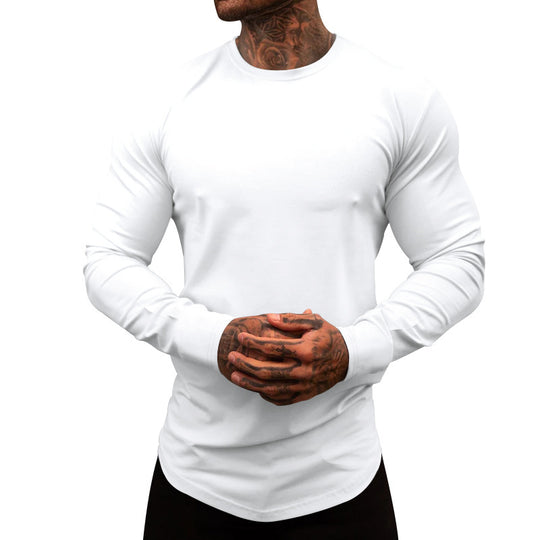 Herren Langarm-T-Shirt aus atmungsaktivem Baumwollmix mit elegantem Schnitt R&B