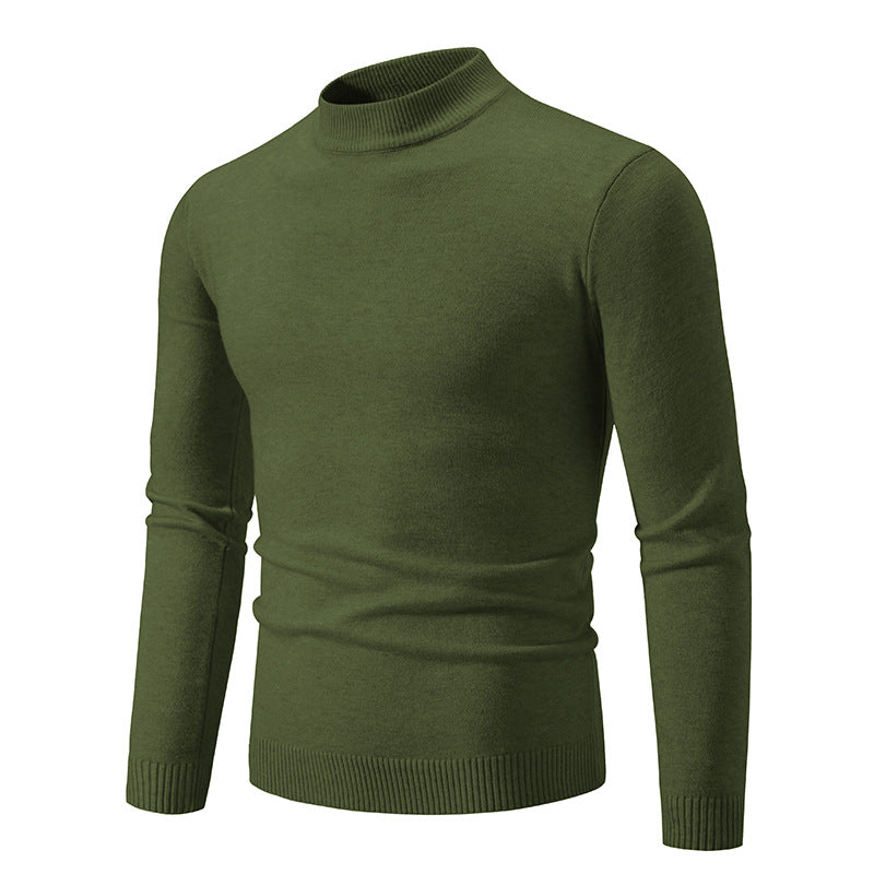 Herren Feinstrickpullover mit hohem Kragen und elastischen Bündchen R&B