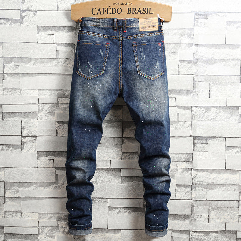 Herren Ripped Denim Jeans im urbanen Style R&B