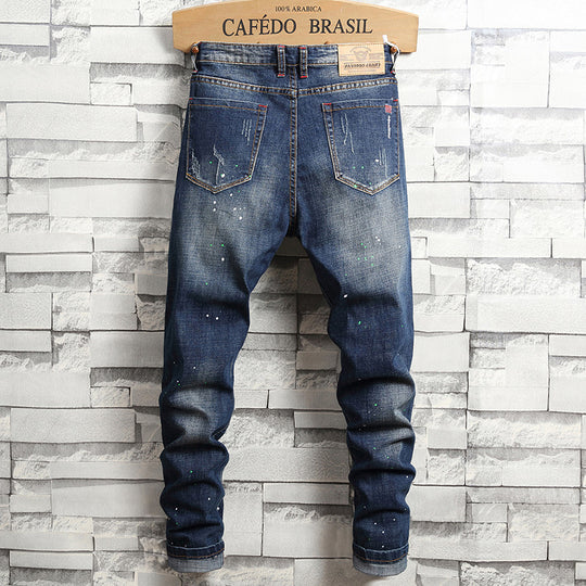 Herren Ripped Denim Jeans im urbanen Style R&B