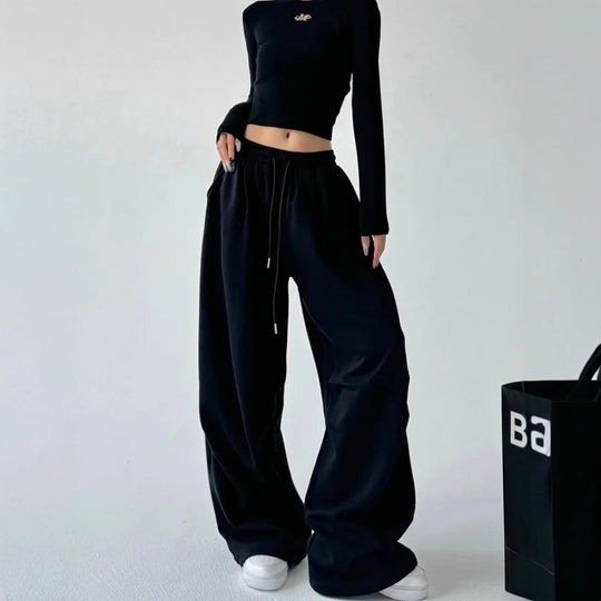 Damen Bequeme weite Jogginghose mit elastischem Bund und praktischen Taschen R&B