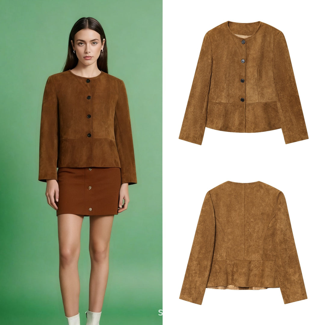 Damen elegante Velourjacke R&B