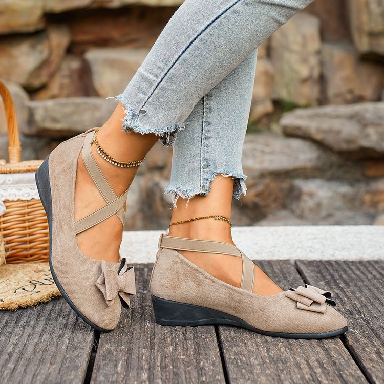 Damen Komfortable Ballerinas mit dekorativer Schleifenapplikation R&B