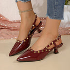 Damen Slingback-Pumps mit Nieten-Design R&B