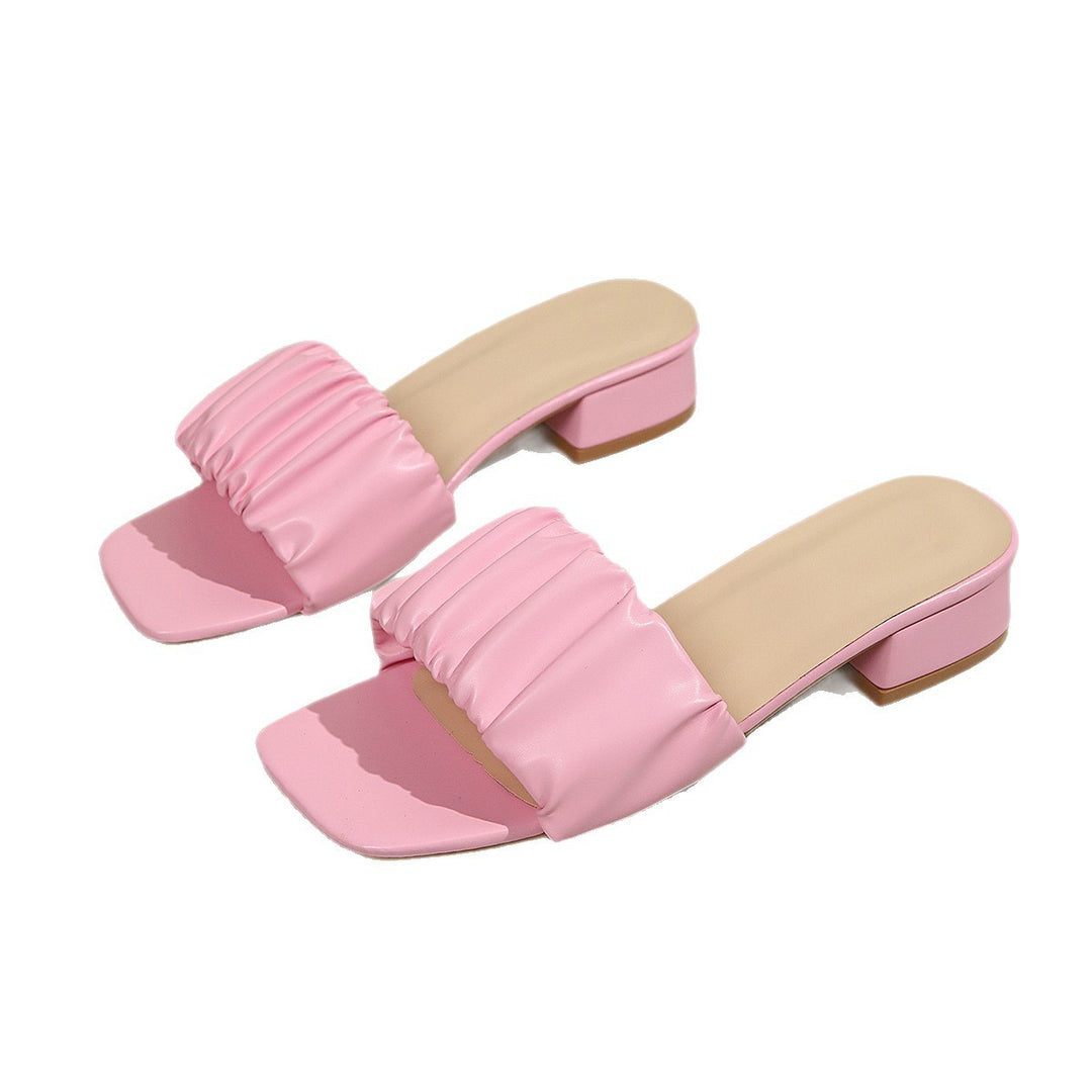 Damen modische Sandalen mit gerafftem Obermaterial R&B