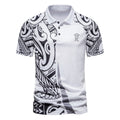 Herren Poloshirt mit modernem tribal Design und atmungsaktiver Funktionalität