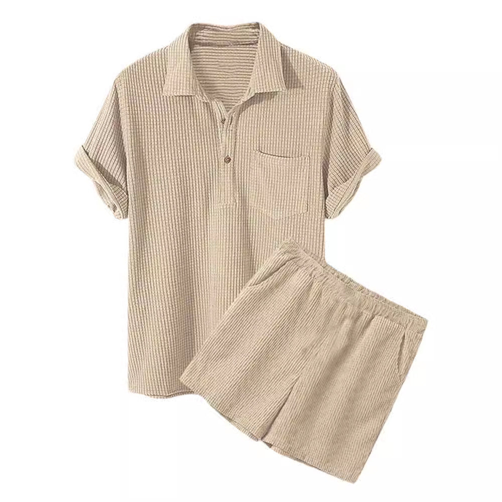 Damen Sonnen-Pyjama Set mit kurzem Shirt und Hose R&B
