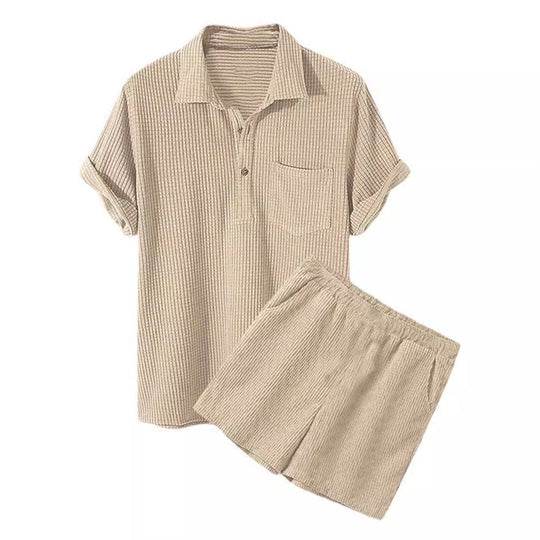 Damen Sonnen-Pyjama Set mit kurzem Shirt und Hose R&B