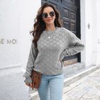 Damen Strickpullover mit Strukturiertem Karo-Design R&B