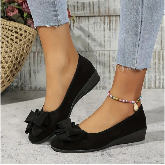 Damen modische und komfortable Ballerinas mit Glitzerelementen R&B