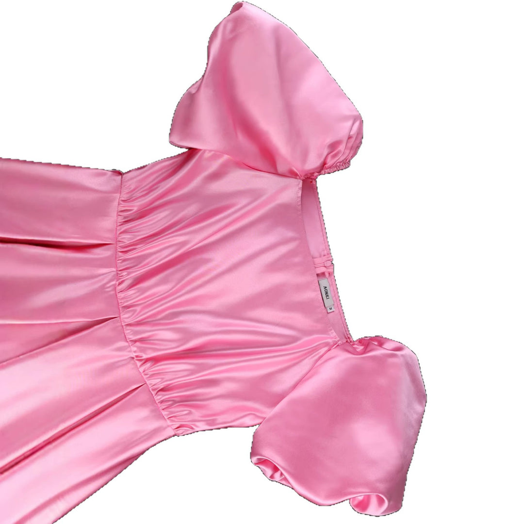 Damen luftiges Kleid mit schickem Tüllrock und Puffärmeln R&B