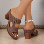 Damen Design-Sandalen mit verstellbarem Riemen und geschmackvoller Perforierung R&B