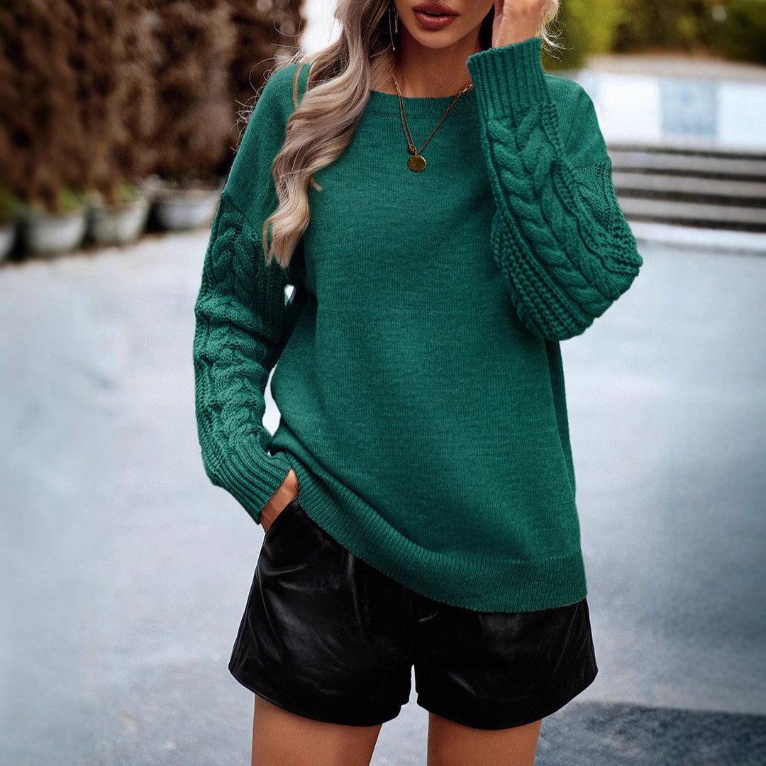 Damen Pullover mit strukturierten Ärmeln und modernem Feinstrick R&B