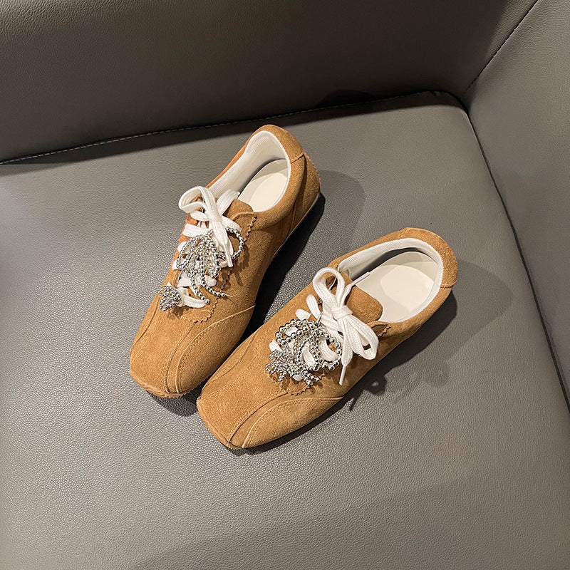 Damen Modische Sneakers mit funkelnden Ziersteinen