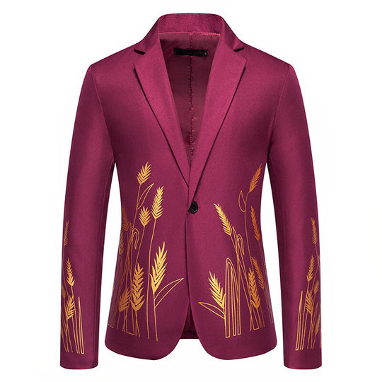 Damen Eleganter Blazer mit kunstvollem Pflanzenmuster und feiner Textur R&B