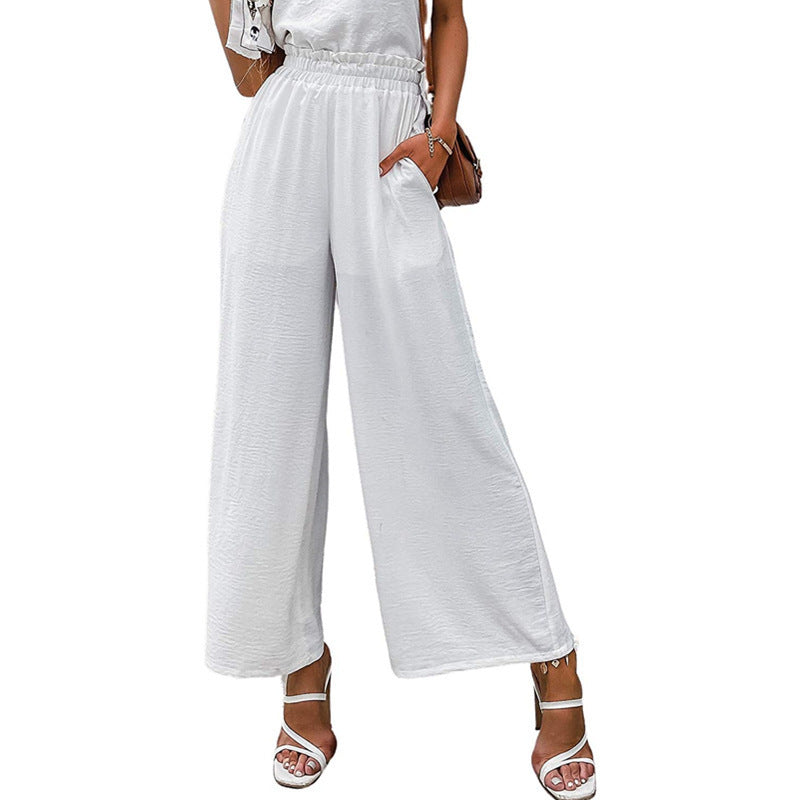 Damen Weite Palazzo-Hose mit elastischem Bund R&B