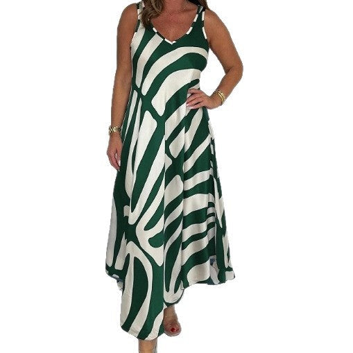 Damen Maxikleid mit modernem Muster und elegantem Schnitt R&B
