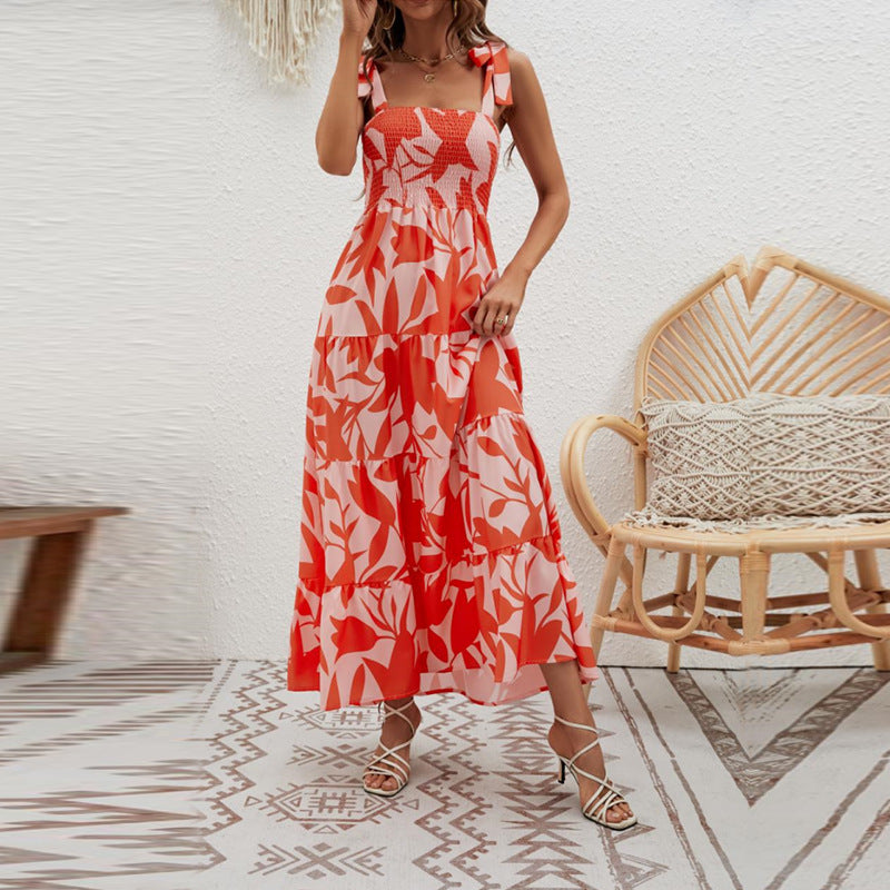 Damen Maxikleid mit schulterfreien Trägern und kaschierenden Rüschendetails R&B