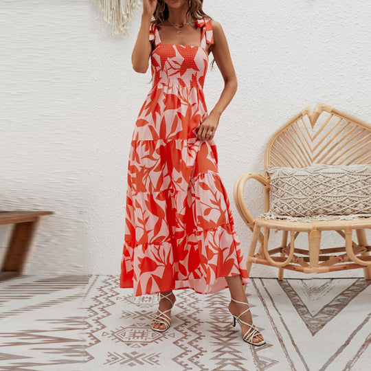 Damen Maxikleid mit schulterfreien Trägern und kaschierenden Rüschendetails R&B