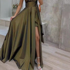 Damen Elegantes Ein-Schulter Abendkleid mit geschwollenem Rock R&B