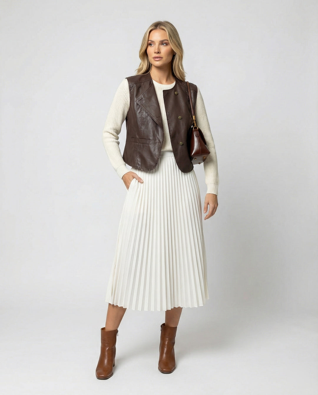 Elegante Ärmellose Damen Weste Übergröße Herbst Strickjacke Modisch Bequem