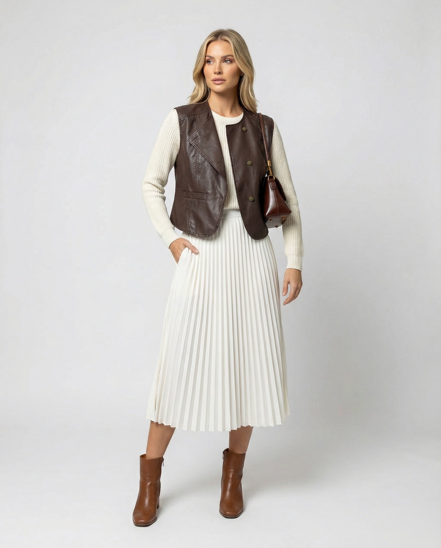 Elegante Ärmellose Damen Weste Übergröße Herbst Strickjacke Modisch Bequem