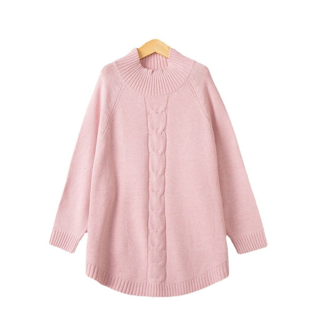 Damen Grobstrickpullover mit Kollektionsdesign und hohen Kragen