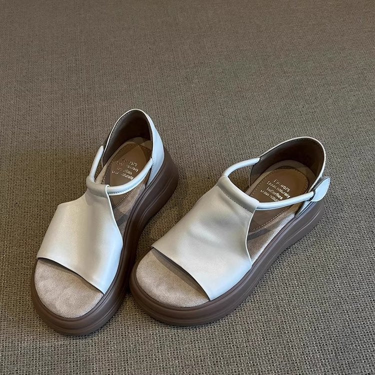 Damen bequeme Sandalen mit elastischem Riemen und komfortablem Fußbett R&B