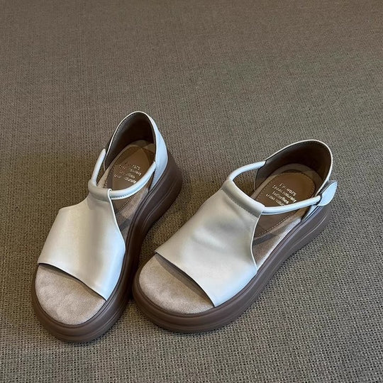 Damen bequeme Sandalen mit elastischem Riemen und komfortablem Fußbett R&B