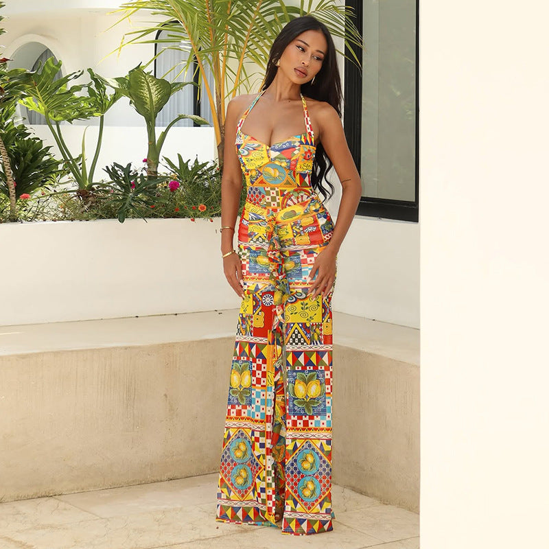 Damen Elegantes Strandkleid mit raffiniertem Rüschendesign und tiefem Schlitz R&B