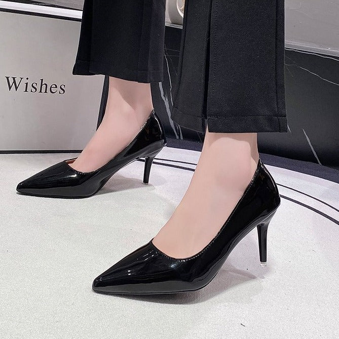 Damen Spitzen High Heels mit glänzender Oberfläche R&B