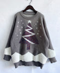 Damen Weihnachts-Pullover mit glitzerndem Baum-Motiv und kuscheliger Struktur R&B