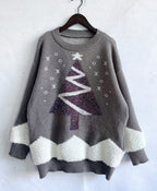 Damen Weihnachts-Pullover mit glitzerndem Baum-Motiv und kuscheliger Struktur R&B