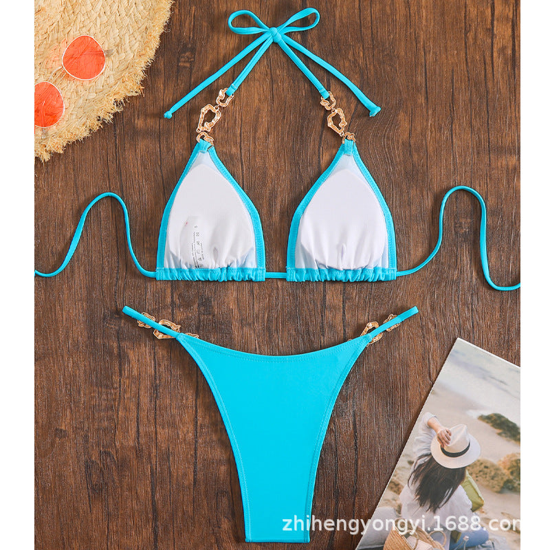 Damen Triangel-Bikini mit schimmernden Anhängern R&B