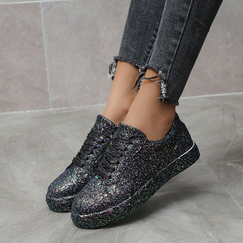 Damen Glitzernde Freizeit-Sneaker mit atmungsaktiver Sohle und rutschfestem Design R&B