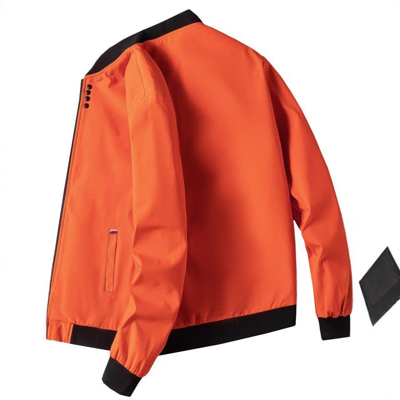Herren modische Freizeitjacke mit hohem Kragen und seitlichem Reißverschluss R&B