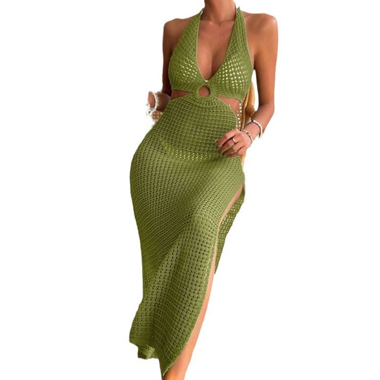 Damen elegantes Häkelkleid mit tiefem Ausschnitt R&B
