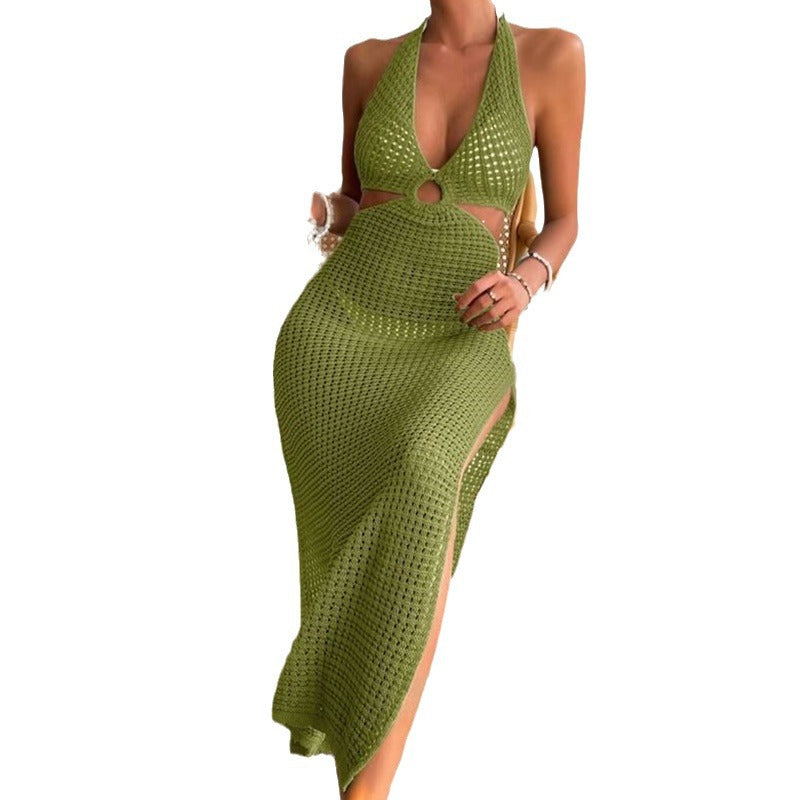 Damen elegantes Häkelkleid mit tiefem Ausschnitt R&B