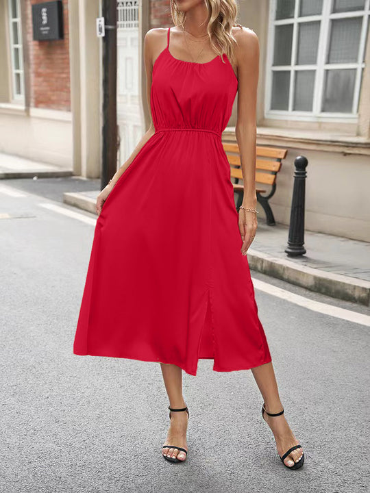 Damen Maxikleid mit luftiger Passform und eleganten Trägern R&B